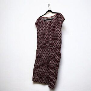 Boden Florrie Jersey Dress. Size 16/18. Formica pink, Floral Tile Geo. Pockets!